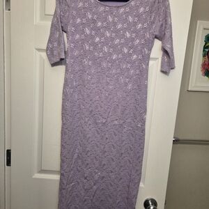 Pinkblush Lavender Lace 3/4 Sleeve Dress